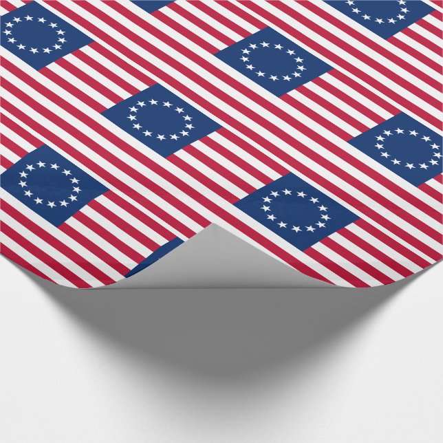 Betsy Ross American Flag Wrapping Paper (Corner)
