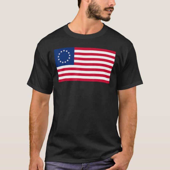 Betsy Ross American Us Flag 1777 Usa Revolutionary T-Shirt (Front)