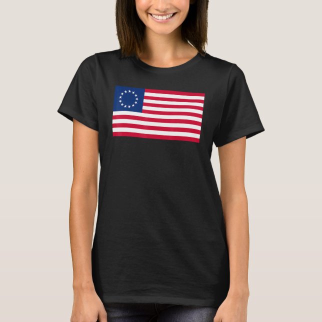 Betsy Ross American Us Flag 1777 Usa Revolutionary T-Shirt (Front)