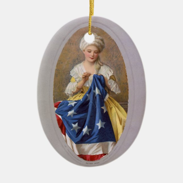 Betsy Ross, c1908, G. Liebscher Ceramic Tree Decoration (Front)