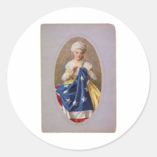 Betsy Ross, c1908, G. Liebscher Classic Round Sticker