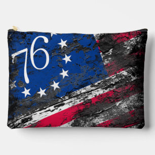 Betsy Ross Flag 1776 Patriotic 4th of July Accessory Pouch
