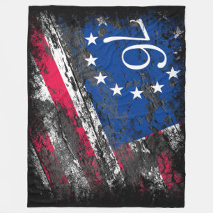 Betsy Ross Flag 1776 Patriotic 4th of July Fleece Blanket