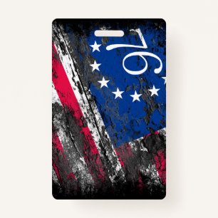 Betsy Ross Flag 1776 Patriotic 4th of July ID Badge