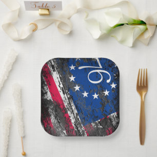 Betsy Ross Flag 1776 Patriotic 4th of July Paper Plate