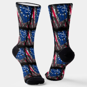 Betsy Ross Flag 1776 Patriotic 4th of July Socks