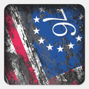 Betsy Ross Flag 1776 Patriotic 4th of July Square Sticker