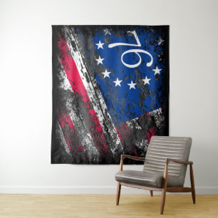 Betsy Ross Flag 1776 Patriotic 4th of July Tapestry
