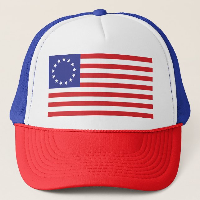 Betsy-Ross-Flag.-1776 Trucker Hat (Front)