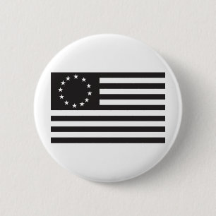 Betsy Ross Flag - Black 6 Cm Round Badge
