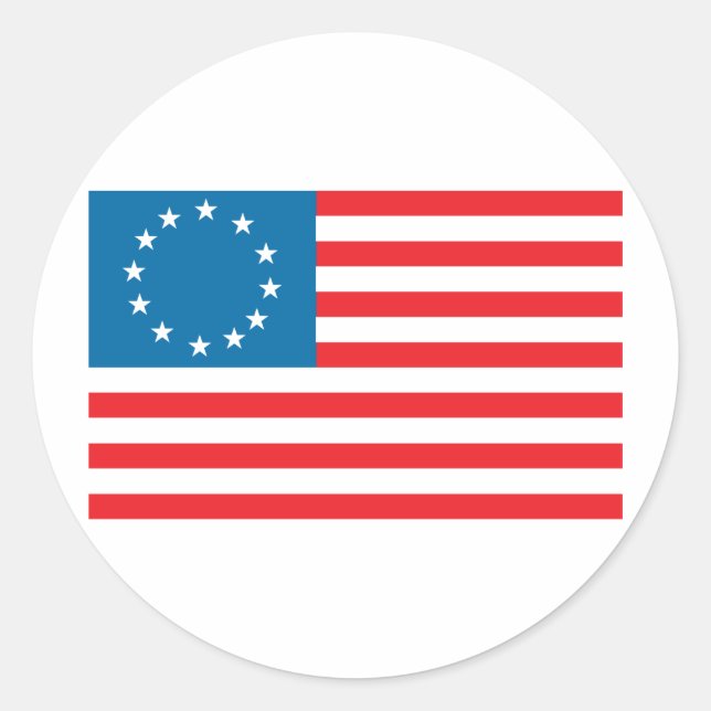 Betsy Ross Flag Classic Round Sticker (Front)