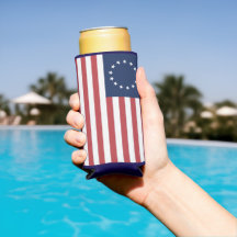 Betsy Ross Flag Design Thin Can Cooler