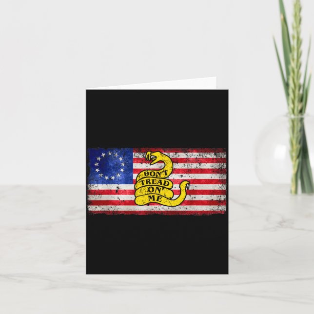Betsy Ross Flag Dont Tread Patriotic On Me For Men Card (Front)