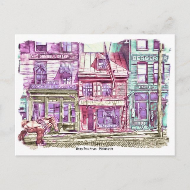 Betsy Ross House Philadelphia Postcard (Front)