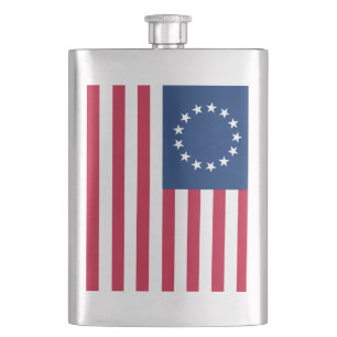 Betsy Ross Old Glory American USA Flag Hip Flask
