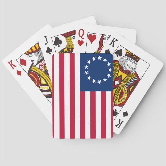 Betsy Ross Old Glory American USA Flag Playing Cards (Back)