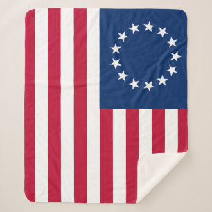 Betsy Ross Old Glory American USA Flag Sherpa Blanket