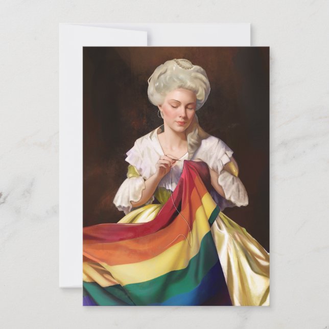 Betsy Ross Sewing the Pride Flag Card (Front)