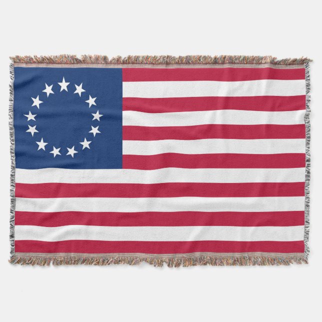 Betsy Ross United States Flag Circa 1777 Throw Blanket (Front)