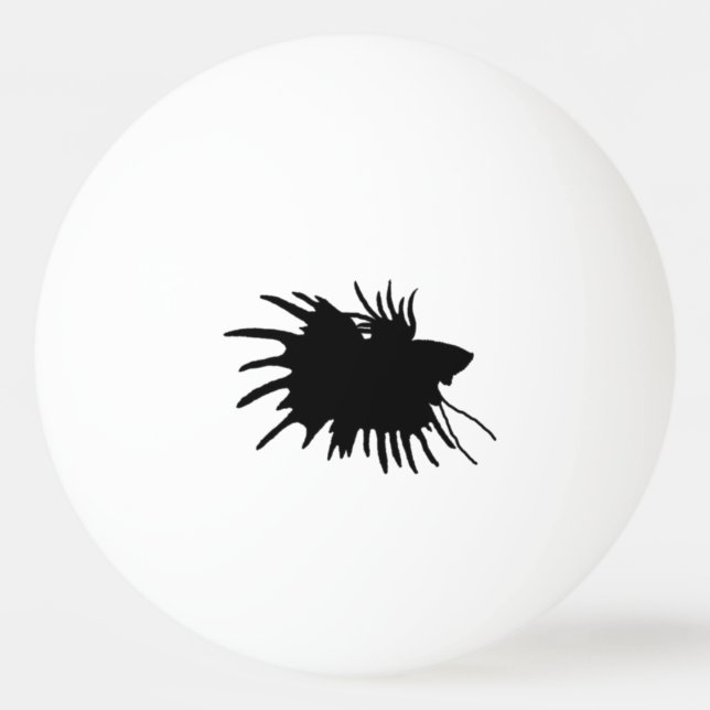 Betta Aquarium Siamese Fighting Fish Silhouette Ping Pong Ball (Front)
