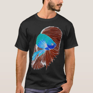 Betta Fish Art - Photo Negative Style T-Shirt