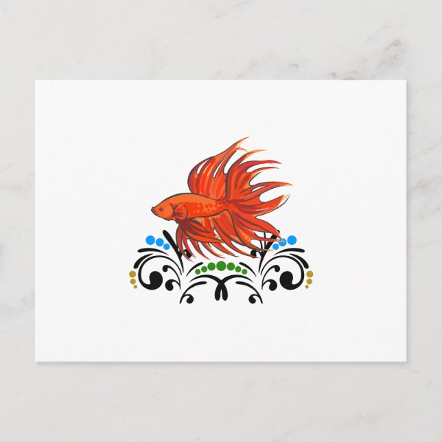 BETTA FISH ARTSY POSTCARD (Front)