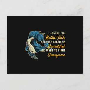 Betta Fish Because Aquarium Lover Fighting Fish Postcard