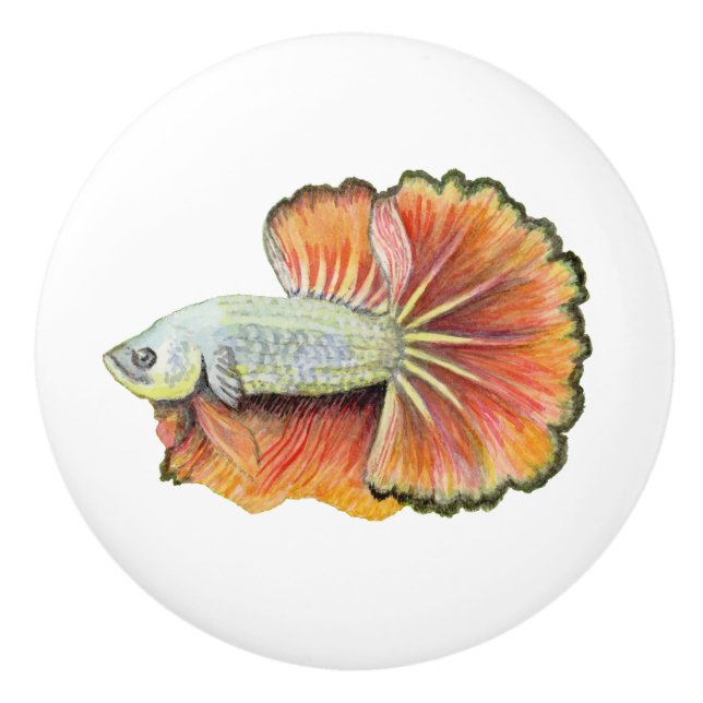 Betta Fish Ceramic Knob (Front)