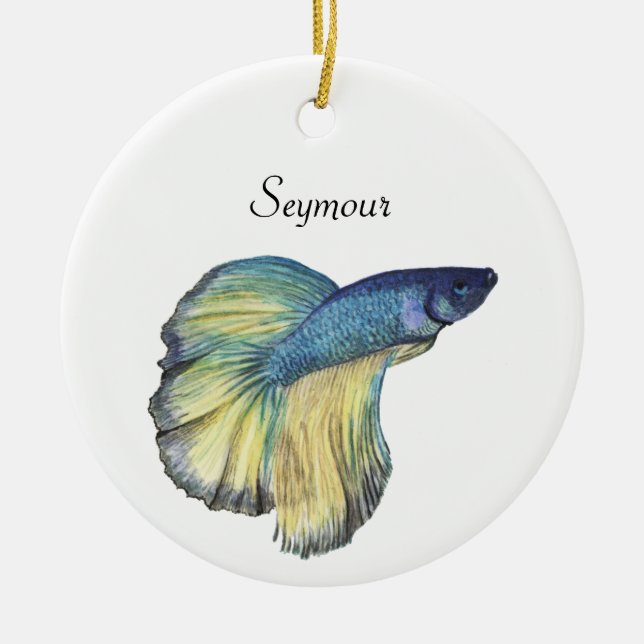 Betta Fish Ceramic Ornament (Front)