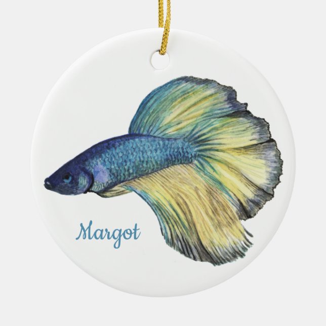 Betta Fish Ceramic Tree Decoration (Front)