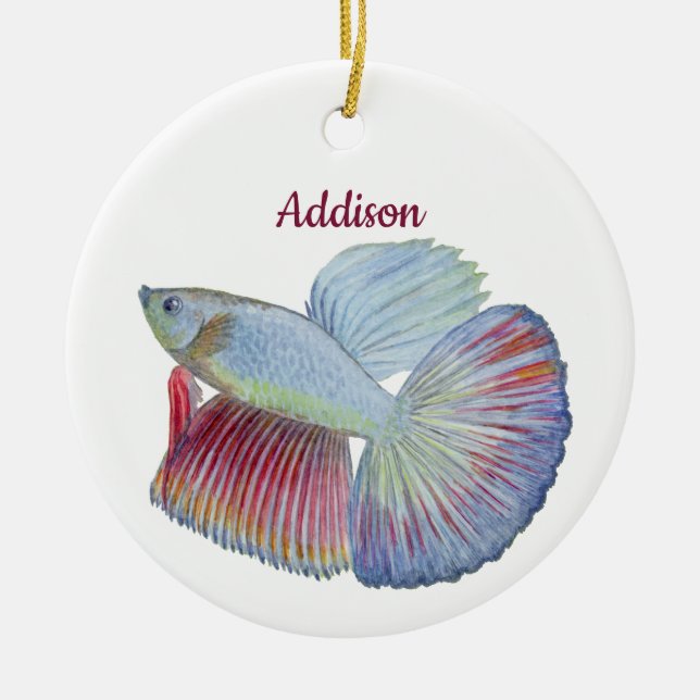 Betta Fish Ceramic Tree Decoration (Front)
