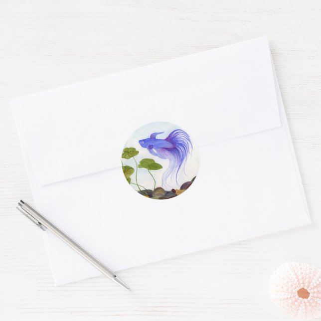 Betta Fish Classic Round Sticker (Envelope)