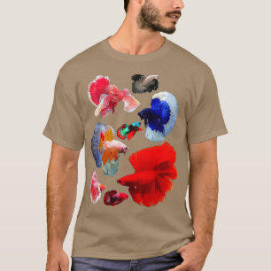 Betta Fish Colour Collage T-Shirt