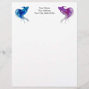 Betta Fish Custom Letterhead