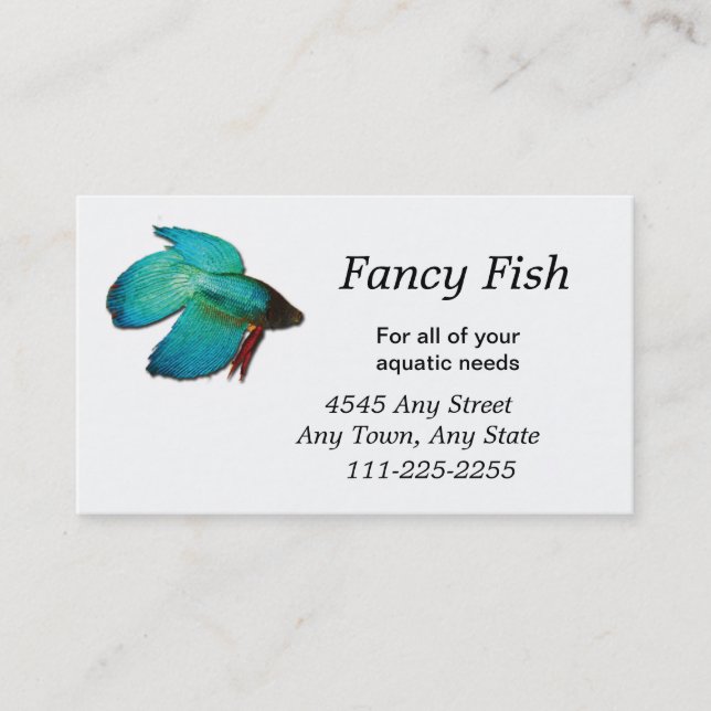 Betta Fish Fish or Aquarium Business Card (Front)