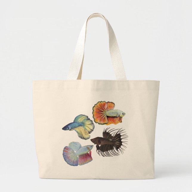 Betta Fish Large Tote Bag (Front)