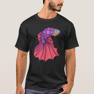 Betta Fish Mandala Siamese Fighting Fish Fans T-Shirt