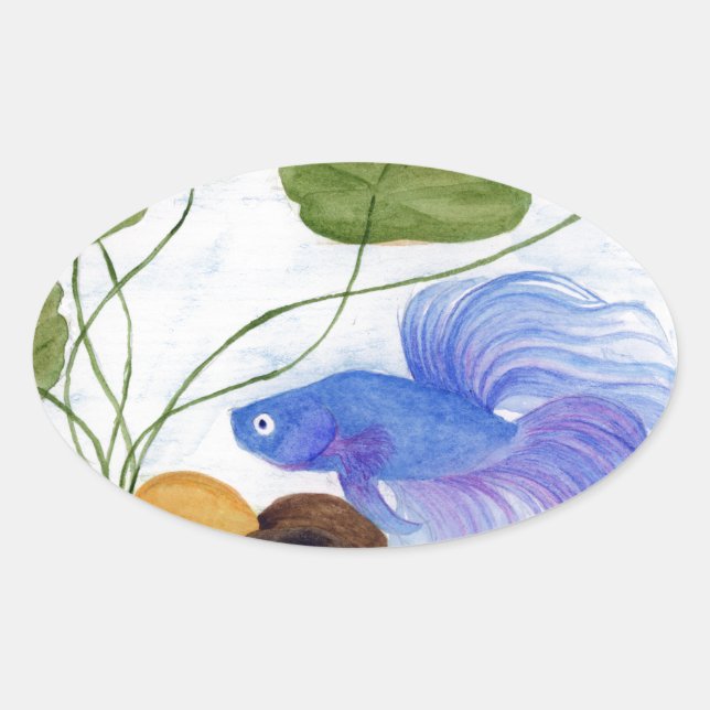 Betta Fish Oval Sticker (Front)