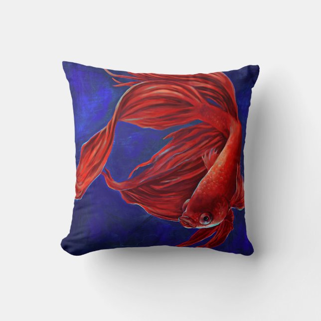 Betta Fish Painting Pillow (Front)