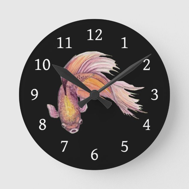 Betta Fish Round Clock (Front)