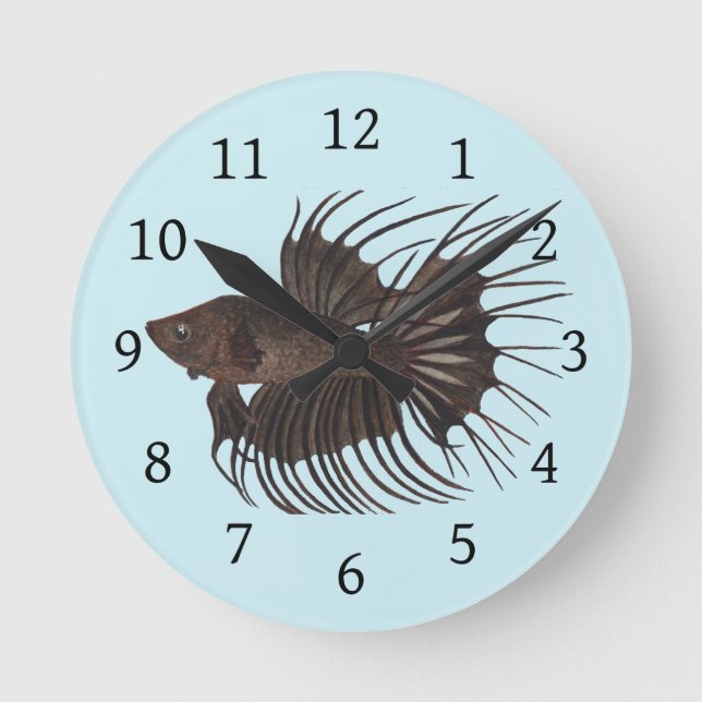 Betta Fish Round Clock (Front)
