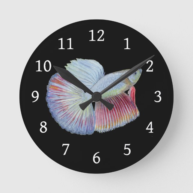 Betta Fish Round Clock (Front)