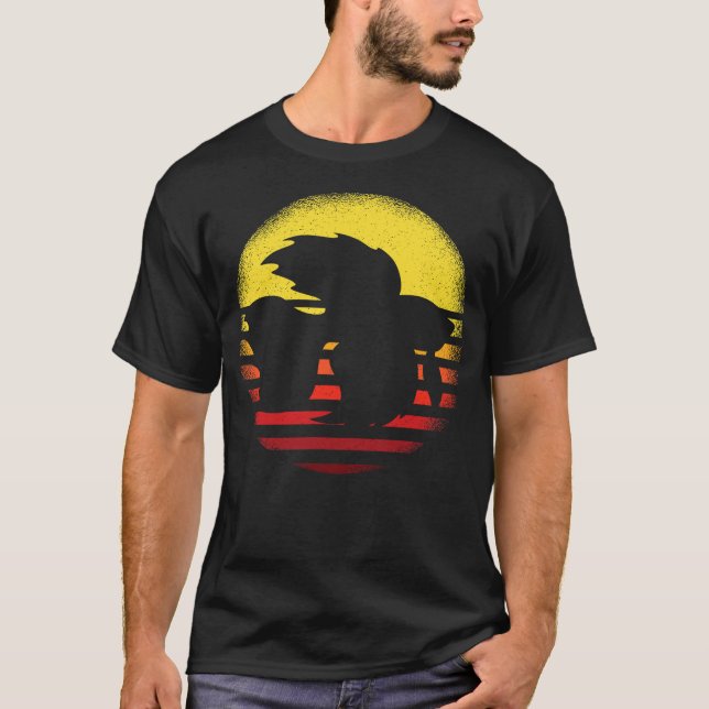 Betta Fish Shirt Retro Sunset Vintage Fighting Fis (Front)