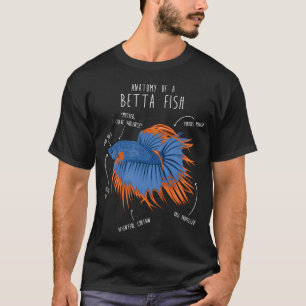 Betta Fish Siamese Fighting Fish Anatomy T-Shirt