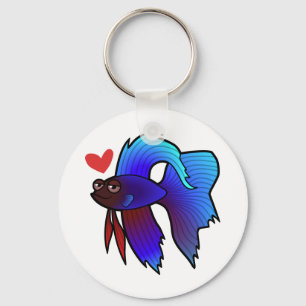 Betta Fish / Siamese Fighting Fish Love Key Ring