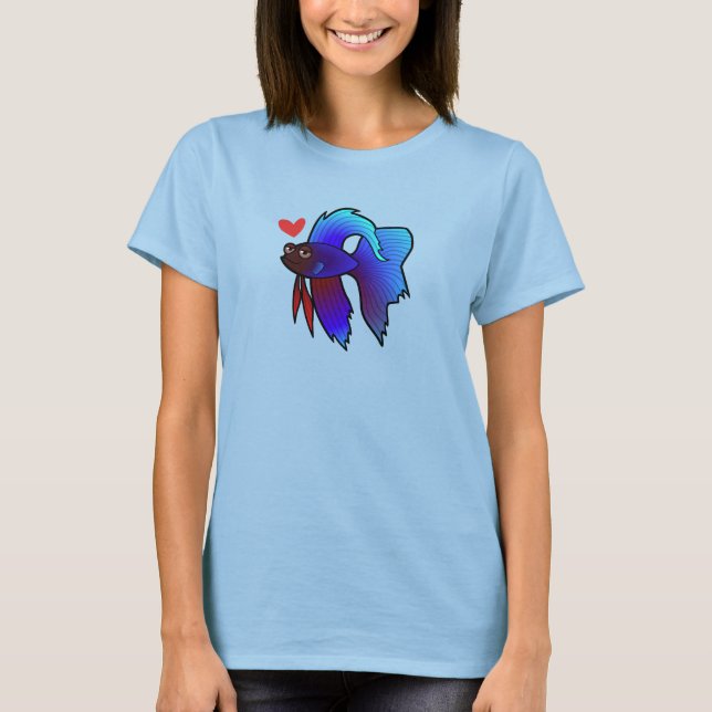 Betta Fish / Siamese Fighting Fish Love T-Shirt (Front)