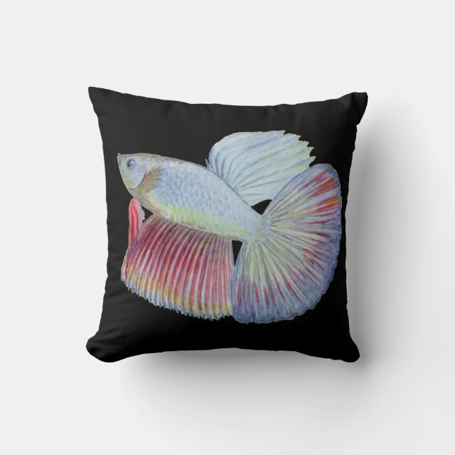 Betta Fish Throw Pillow (Front)