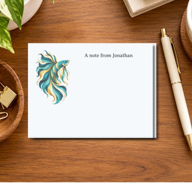 Betta Fish Turquoise Personalised Post-it Notes (Creator Uploaded)