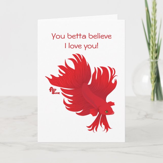 Betta Fish Valentine's Day Card (Front)