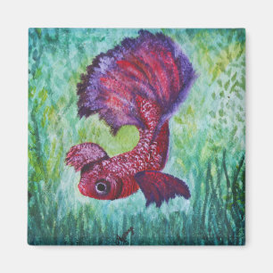 Betta fish watercolor  magnet